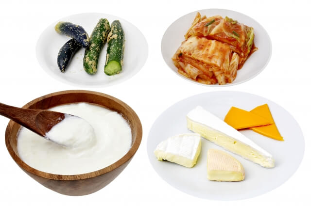 乳酸菌とはヨーグルト、チーズ、ぬか漬け、キムチに含まれている